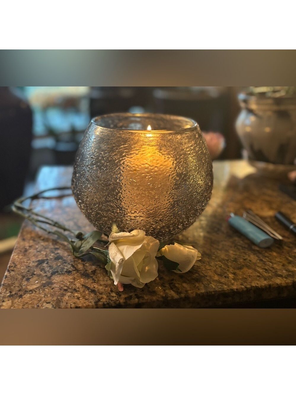 Illuminated Textured Smoke Glass Vessel ✨ Large Luxe Candle Bowl • Centerpiece